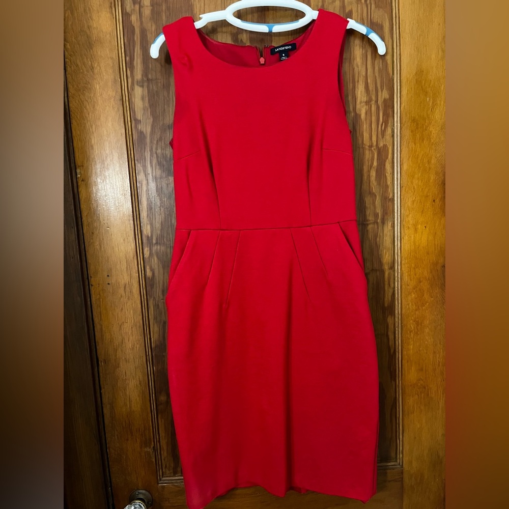 Lands' End Vibrant Red Sheath Dress